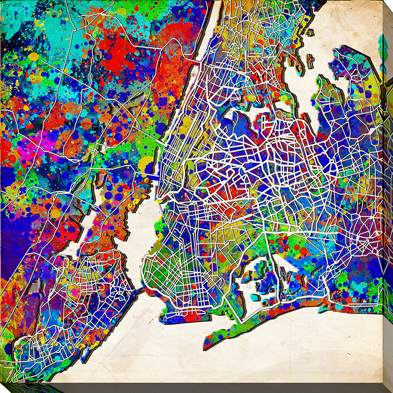 New York Map Abstract II